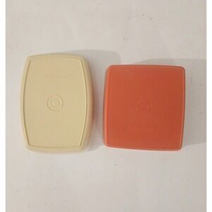 Tupperware Yellow Lunch/Snack# 813-4 And RED Sandwich Keeper# 670-4 LOT Of 2